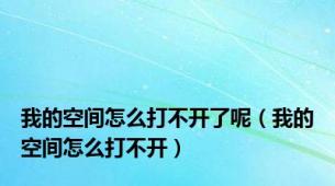 我的空间怎么打不开了呢（我的空间怎么打不开）