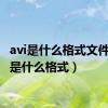 avi是什么格式文件（avi是什么格式）