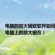 电脑的放大镜软软件如何使用（电脑上的放大镜在）