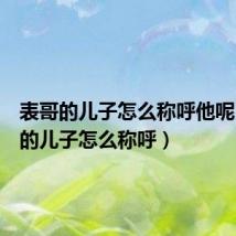 表哥的儿子怎么称呼他呢（表哥的儿子怎么称呼）