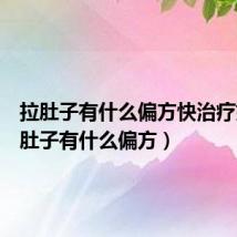 拉肚子有什么偏方快治疗好（拉肚子有什么偏方）