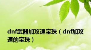 dnf武器加攻速宝珠（dnf加攻速的宝珠）