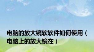 电脑的放大镜软软件如何使用（电脑上的放大镜在）