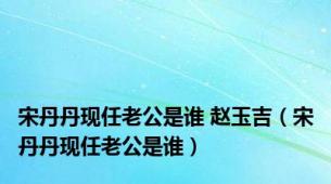 宋丹丹现任老公是谁 赵玉吉（宋丹丹现任老公是谁）