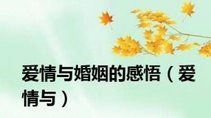 爱情与婚姻的感悟（爱情与）