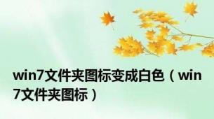 win7文件夹图标变成白色（win7文件夹图标）