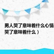 男人哭了意味着什么心情（男人哭了意味着什么）