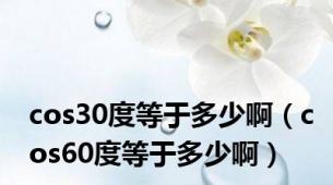 cos30度等于多少啊（cos60度等于多少啊）