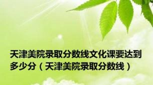 天津美院录取分数线文化课要达到多少分（天津美院录取分数线）