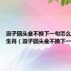 浪子回头金不换下一句怎么接什么生肖（浪子回头金不换下一句）