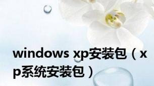 windows xp安装包（xp系统安装包）