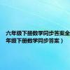 六年级下册数学同步答案全册（六年级下册数学同步答案）