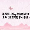 惠普笔记本xp系统的网页打不开怎么办（惠普笔记本xp系统）