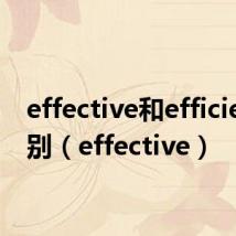 effective和efficient区别（effective）