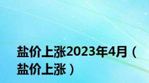 盐价上涨2023年4月（盐价上涨）