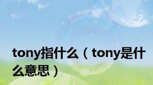 tony指什么（tony是什么意思）