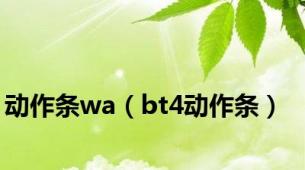 动作条wa（bt4动作条）