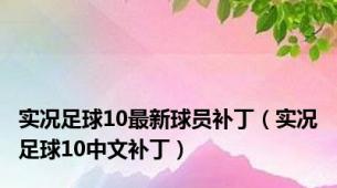 实况足球10最新球员补丁（实况足球10中文补丁）