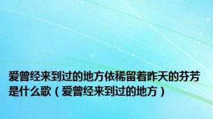 爱曾经来到过的地方依稀留着昨天的芬芳是什么歌（爱曾经来到过的地方）