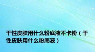 干性皮肤用什么粉底液不卡粉（干性皮肤用什么粉底液）