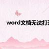 word文档无法打开