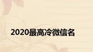 2020最高冷微信名