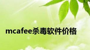 mcafee杀毒软件价格