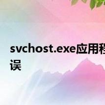 svchost.exe应用程序错误