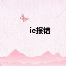 ie报错