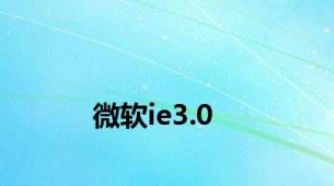 微软ie3.0