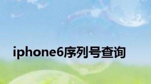 iphone6序列号查询