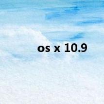 os x 10.9