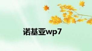 诺基亚wp7